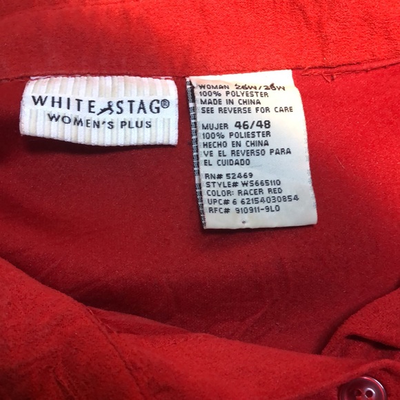 White Stag Women’s Plus Red Button Down Shirt Long Sleeve26W PF - Picture 4 of 4